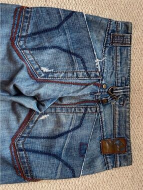 Miss Sixty Light Blue Denim Jeans with Brown Patch and Rust Stitching